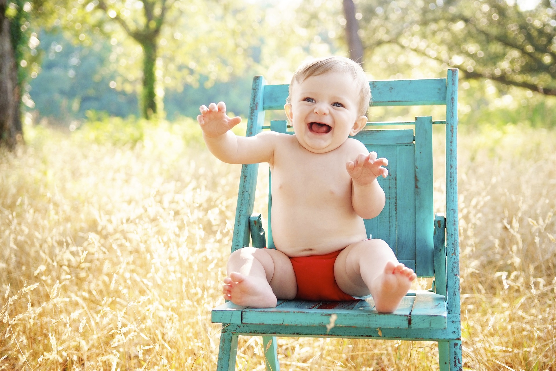 baby on a chair